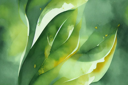 green watercolor background with golden line and Liquid marbleの素材