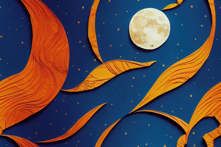 Banner for Mid Autumn Festival, a hare flying throughの素材