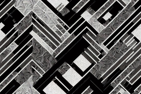 geometric seamless pattern. Modern geometric background. Monochrome repeatingの素材