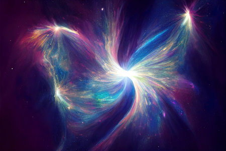 Bright galaxy or fantasy background. Abstract light burst .の素材