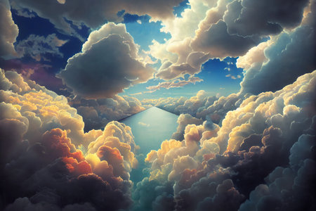 Aerial sky and clouds backgroundの素材