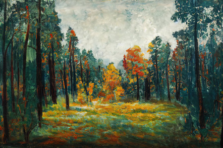 Beautiful morning in the forestの素材