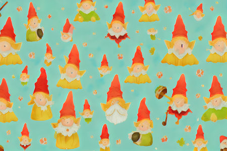 Cute digital painting watercolor gnomes elementisolated gnome on white High quality 2d illustration.の素材