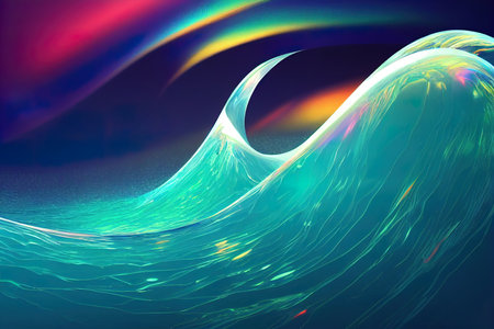 3d render abstract background in nature landscape. Transparent glossyの素材