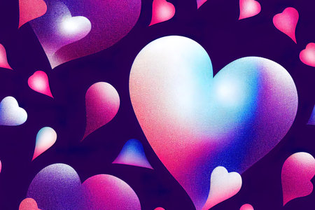 A pattern of sparkling, iridescent hearts. Blank for theの素材