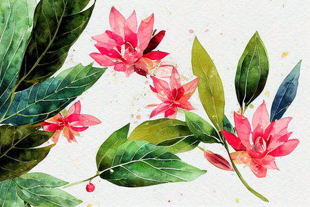 Ready to use Card. Herbal Watercolor invitation design withの素材