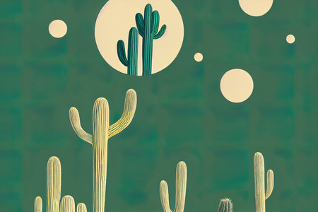 Desert vibes with cactus vintage graphic print design forの素材