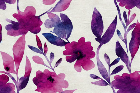 Colorful seamless floral pattern with abstract birds, flowers, leavesの素材