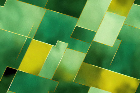 green watercolor background with golden line and Liquid marbleの素材