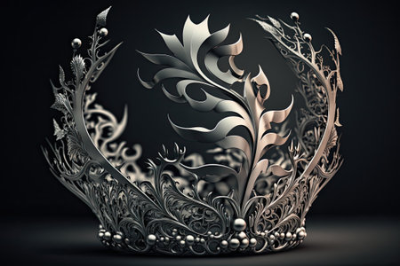 A Crown Made of Silver, Set Apart from Its Backgroundの素材