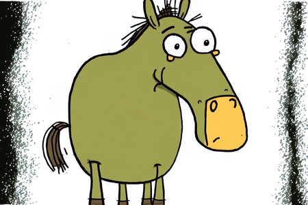 a cartoon horseの素材