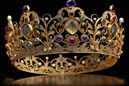 a dazzling gold crown studded with precious stonesの素材