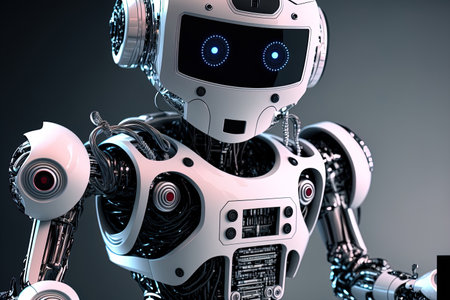 a contemporary robot helper with a displayの素材