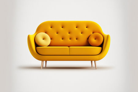 a cozy couch on a white backgroundの素材