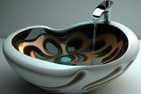 A slick, contemporary bathroom sinkの素材