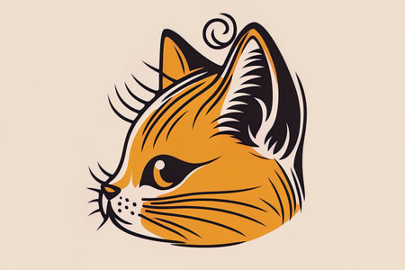 adorably animated cat logoの素材