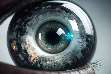 bionic eye or contact lens that displays digital informationの素材