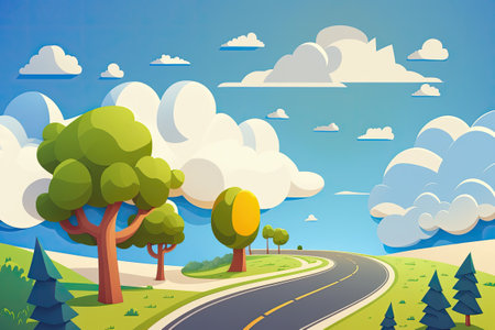 Clouds overcast a hill where a lone tree standsの素材