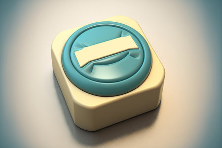 The button with an emblem of an antispam on the keyboardの素材