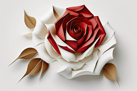 Red rose on a white sheetの素材