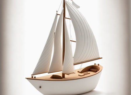 Sailboat in White Isolationの素材