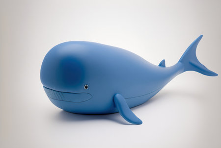 the blue whale White on its ownの素材