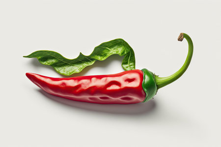 Red chili pepper on white backgroundの素材