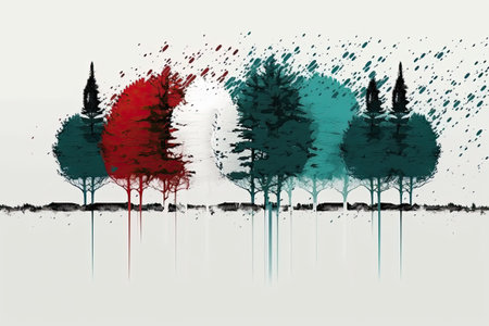 Exposed Treeline in HD, panned out against a white backgroundの素材