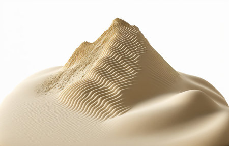 Isolated sand dunes on a white backgroundの素材