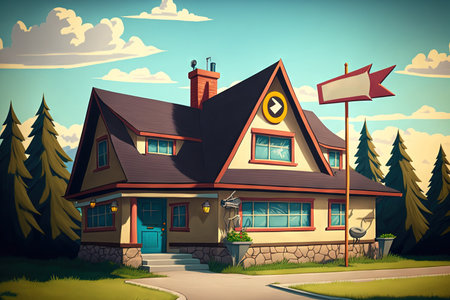 Home should be indicated with an arrowの素材