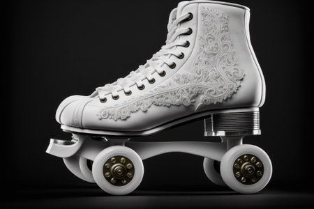 White roller skates with an antique clampの素材