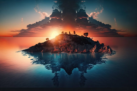 Stunning ocean sunsetの素材