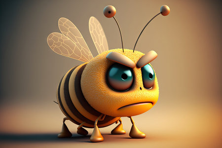 An image of the amusing cartoon character Beeの素材