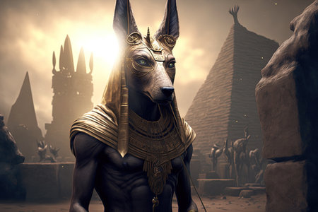 Anubis, a deity in Egyptの素材