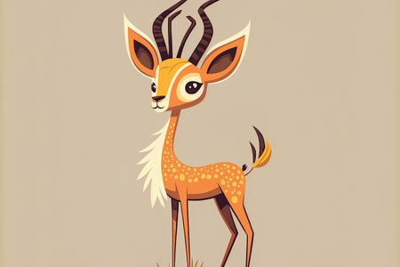 Cartoon figure named Gazelle, isolatedの素材