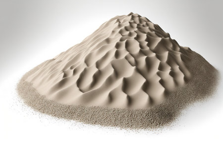 Isolated sand dunes on a white backgroundの素材