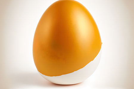 computerized egg on a white background with a clipping pathの素材