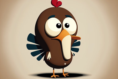 Turkey cartoon figure with an animalの素材