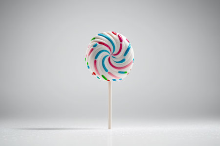 solitary candy lollipop on a white backgroundの素材
