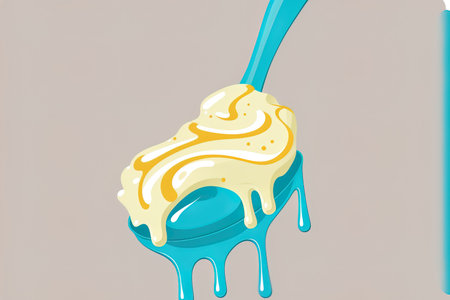 spoon dripping with yogurt a representationの素材