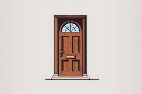 icon for a door white backdrop and cartoon icon of a doorの素材