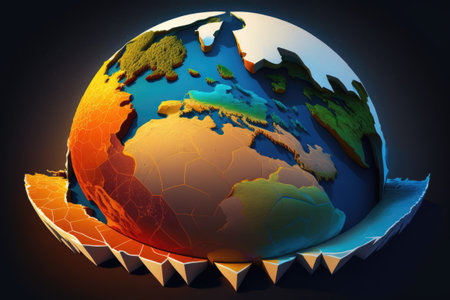 Continental surfaces of Earth. NASA contributed to the creation of this imageの素材