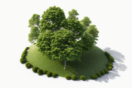 Green Beech Tree Forest, High Angle Viewの素材