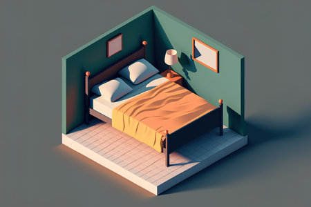 Isolated isometric bedの素材