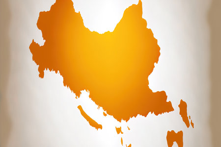 Map of Laos has an orange gradient throughout. The Mercator projectionの素材