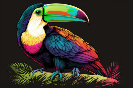 The Toucan, a Majestic Bird with Vivid Colors and Exquisite Detailの素材