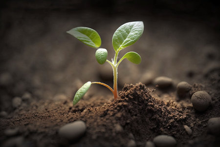 Plantling developing in the groundの素材