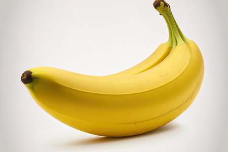 banana with clipping path and full depth of field, isolated on whiteの素材