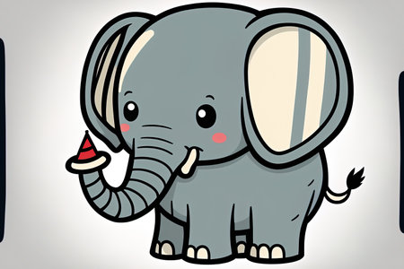 cartoon elephant that is adorableの素材