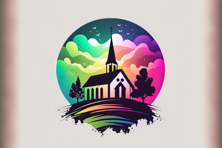 premium lovely template 10 church logoの素材